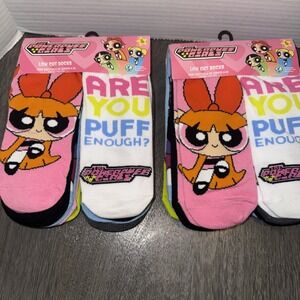 2 Packs New POWERPUFF GIRLS Low Cut Socks-10 In A Pack (20 Total) Size 4-10